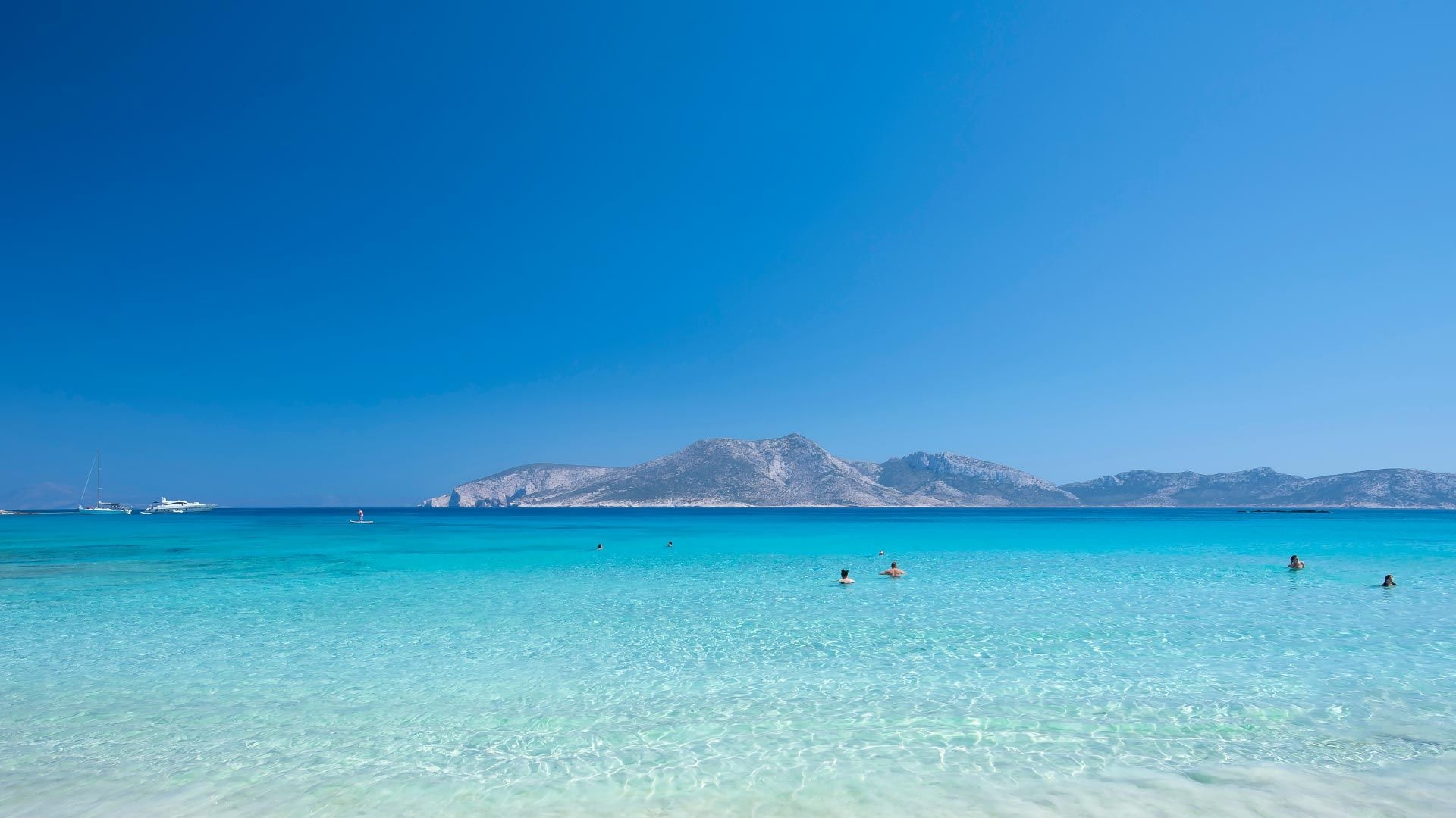 Clear blue water at a beach in Kefalonia